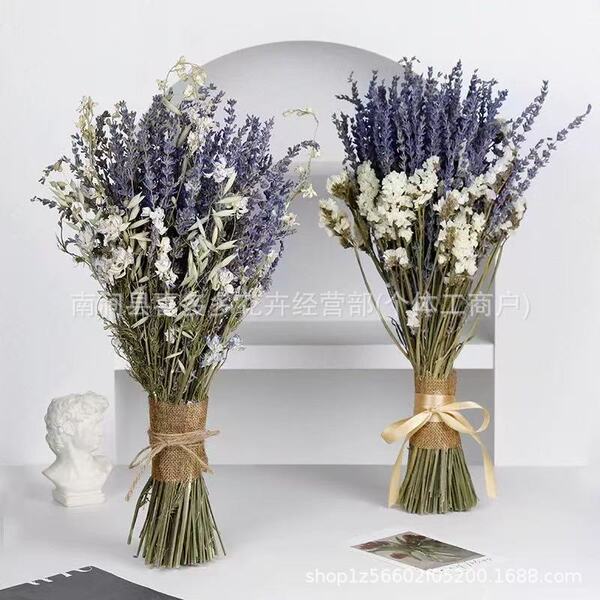 Lavender dried flower bouquet multi-headed roses