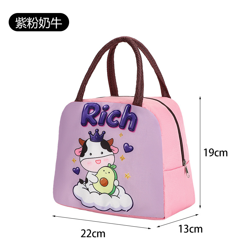 Bolsa para lonchera con aislamiento de papel de aluminio, bolsa de mano con dibujos animados, bolsa de almuerzo para el trabajo de estudiantes, bolsa de almuerzo con aislamiento para niños, bolsa bento.