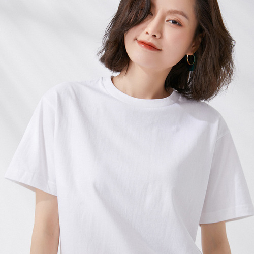 180g new pure cotton comfortable fabric multi-color versatile large size loose slimming men's and women's matching short-sleeve T-shirt