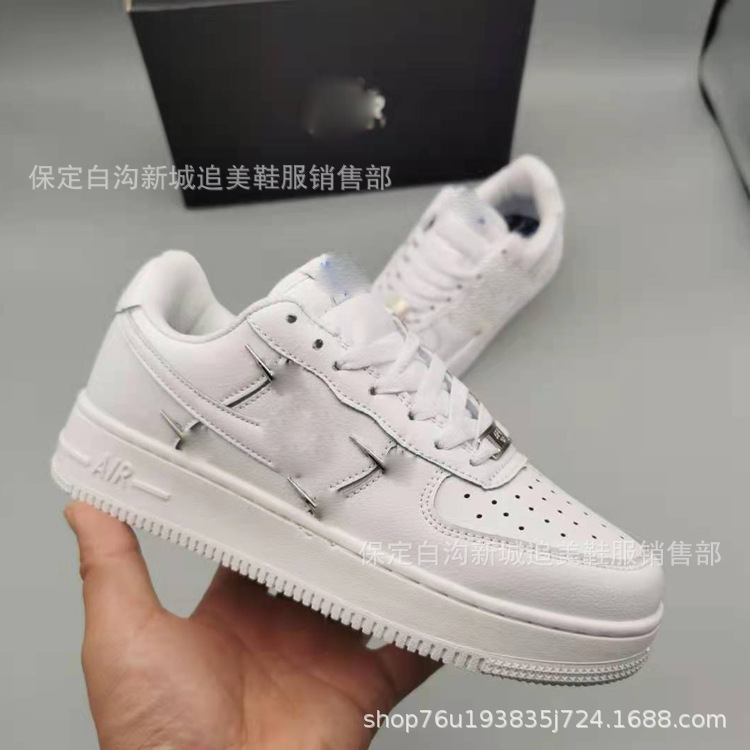 AF1 four small silver hook board shoes w...