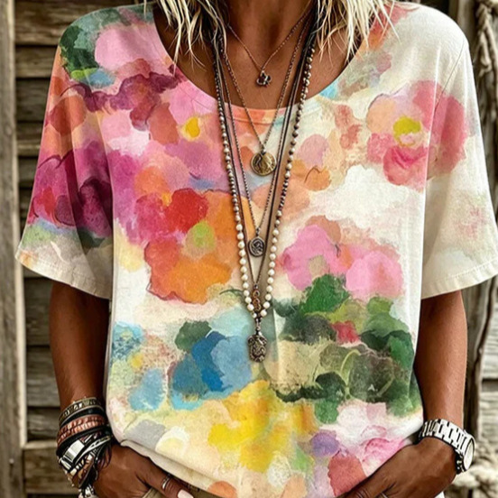 Women's V-neck plus size short-sleeved T-shirt cross-border new trendy loose T-shirt Source factory wholesale Cheap top Women's V-neck plus size short-sleeved T-shirt cross-border new trendy loose T-shirt Source factory wholesale Cheap top