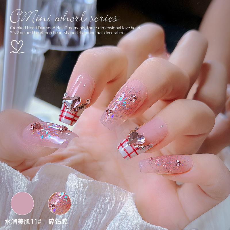 Arte de uñas Crooked Heart Diamond Flat Crystal Love Diamond Mini tamaño pequeño diamante de color mágico Super Flash diamante plano 10 piezas tienda mixta image 4
