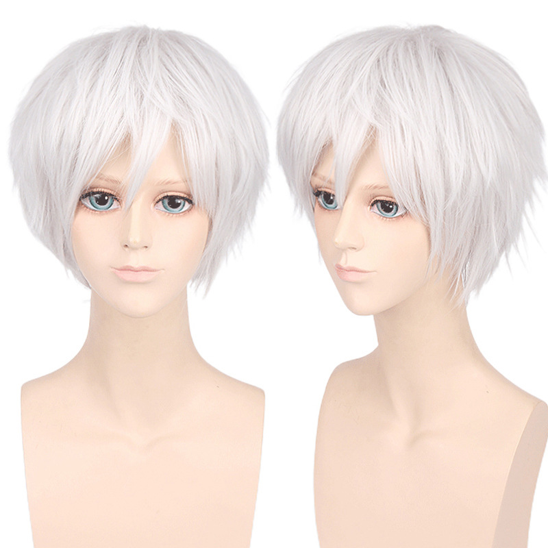 Master Sunda cosplay wig for young reverse cocked short hair colorful multi-purpose male wig for cosplay anime wig