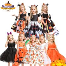 Halloween dress万圣女巫角色扮演cos巫婆南瓜演出连衣裙公主裙