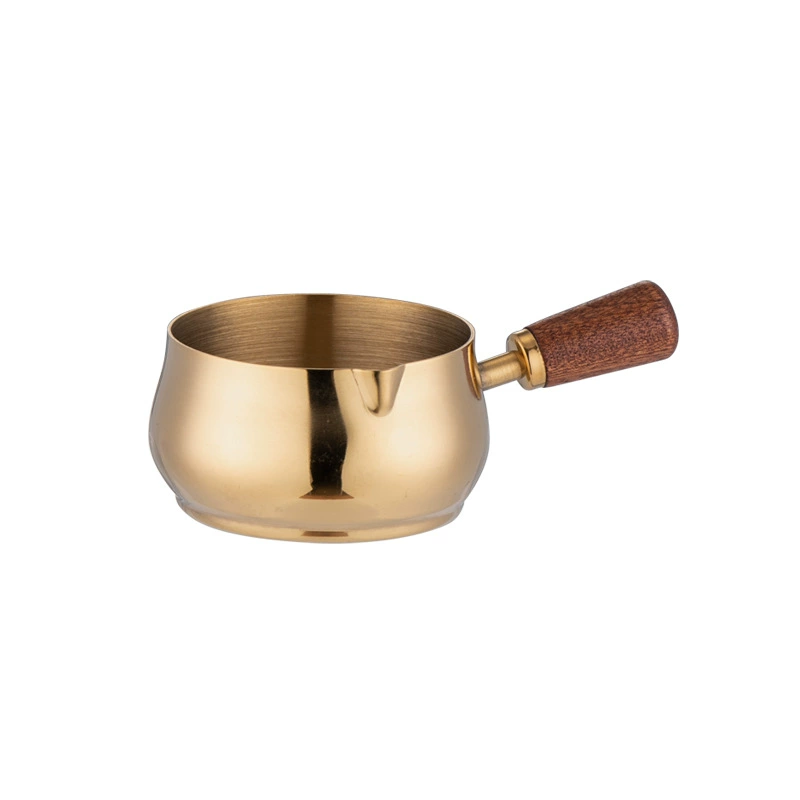 304 stainless steel sauce cup Western steak sauce cup wooden handle hand tomato salad dipping sauce dish baking spoon