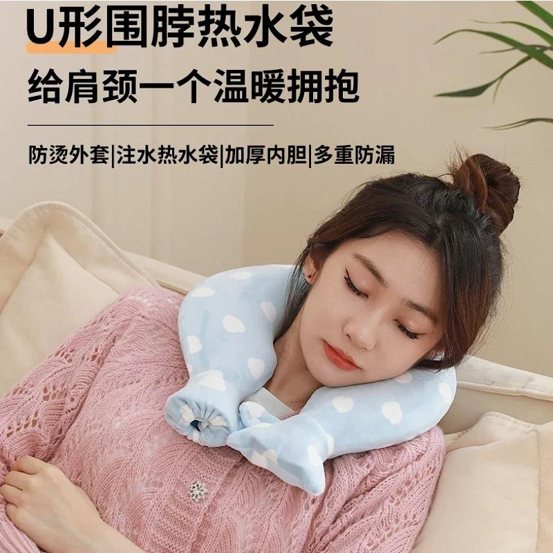 Pillow, water container, compress, with neck protection