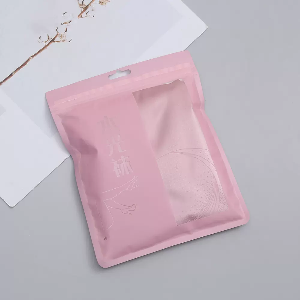 粉色塑料包装 女士水光袜丝袜包装袋 PE自封袋 袜子打底裤包装袋