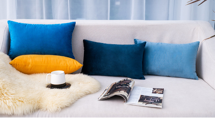 velvet Material Solid Color Pattern Fashion Solid Color Velvet Pillow Cases