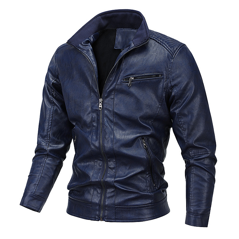 Comercio exterior transfronterizo otoño y invierno al aire libre grueso chaqueta de cuero hombre chaqueta cálida chaqueta de cuero hombre chaqueta de locomotora hombre chaqueta de cuero hombre