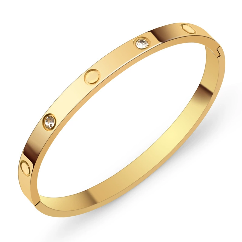 Ф fashion бриллиант-аксессуар изм stainless steel браслет, 4/6 мм, позолота 18K золото и розовое золото