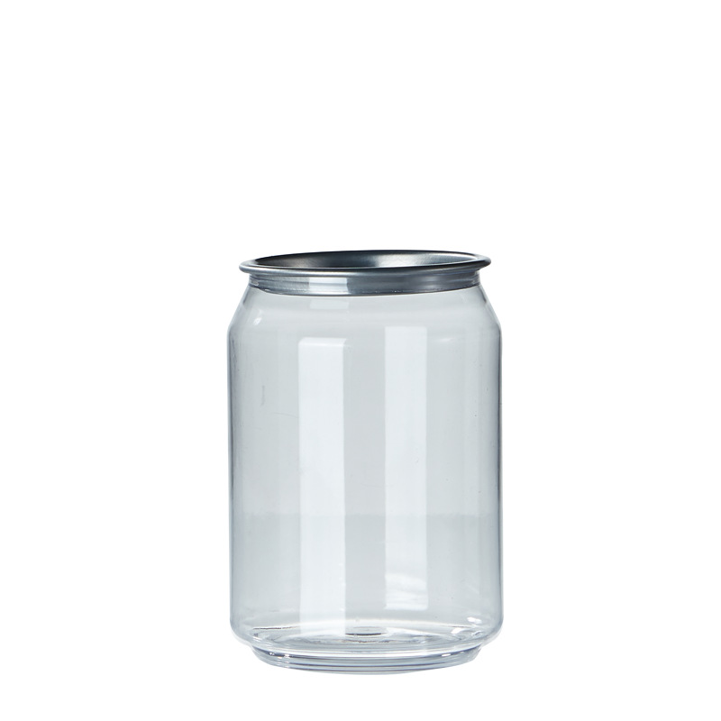 Latas fáciles de abrir al por mayor, botellas de té con leche, latas transparentes de PET de calidad alimentaria, botellas modernas para bebidas de cola, latas selladas para jugos.
