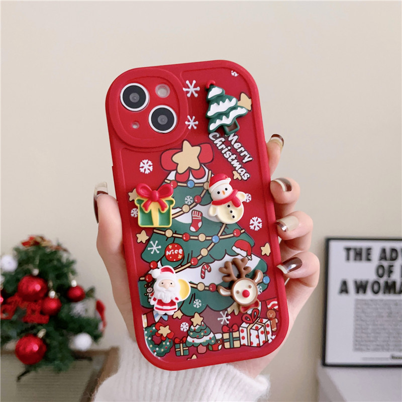 Cute Retro Santa Claus Elk Tpu   Phone Cases display picture 5