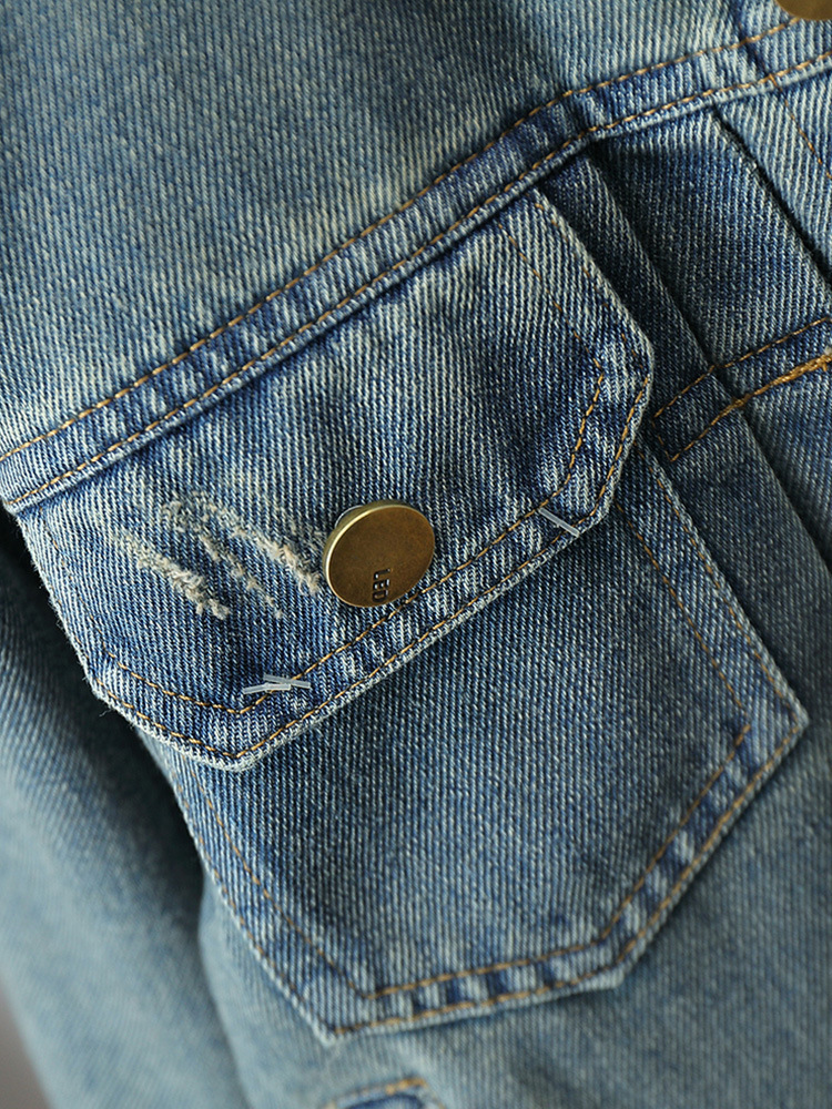 5769 Chaqueta de mezclilla para niños Primavera y otoño Nuevo estilo Top de moda para niños Chaqueta de estilo de Hong Kong para bebés guapos