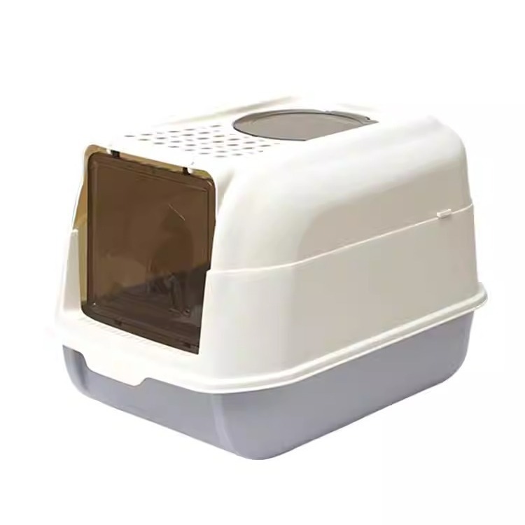 Venta al por mayor caja de arena para gatos grande completamente cerrada desodorante gato inodoro anti-Splash semi-cerrado caja de arena para gatos suministros para mascotas