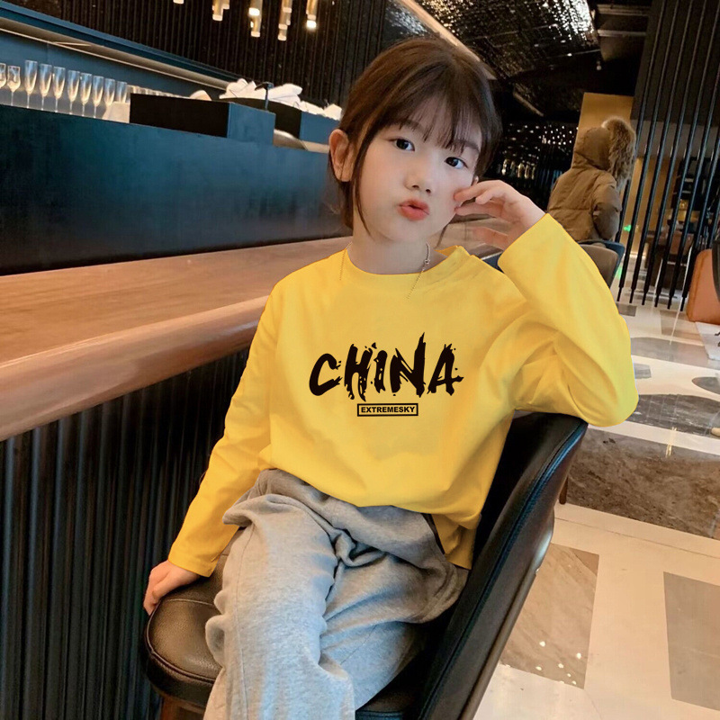 H2328 # 100% 純綿子供長袖ボトムシャツ春秋プリント洋気カジュアルtシャツ女の赤ちゃん上着潮t|undefined