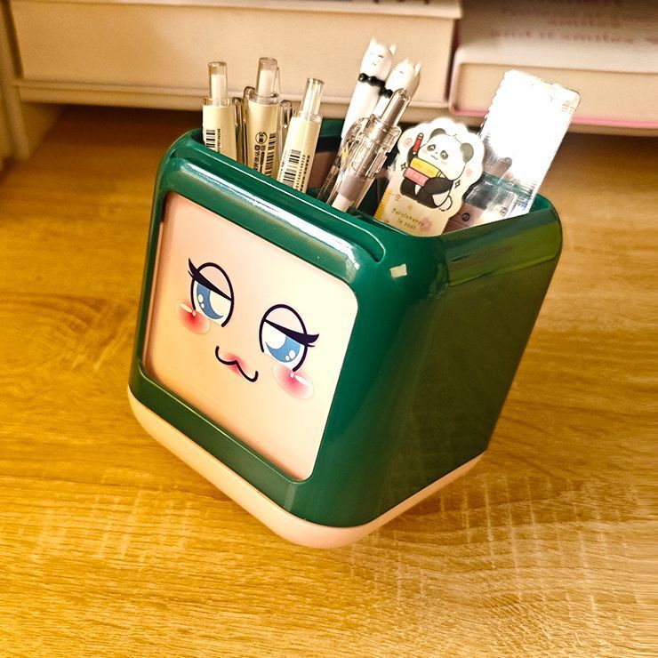 学生デスクトップかわいいペンホルダー多機能オフィスシェルフ大容量学生デスクトップ文房具収納ボックス|undefined