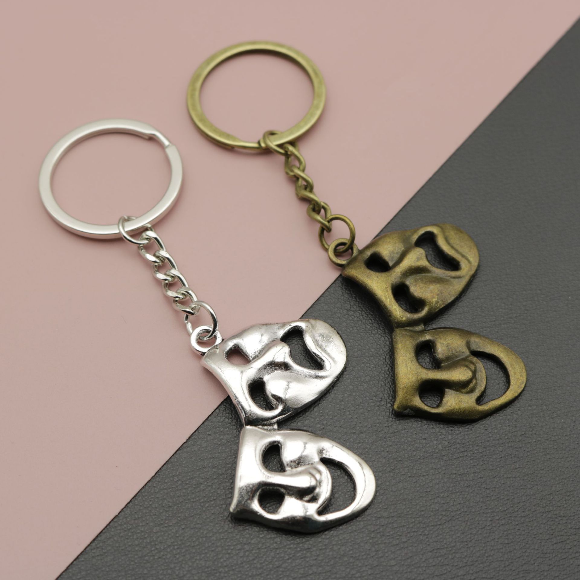 Minimalist Mask Pendant Keychain Image 1