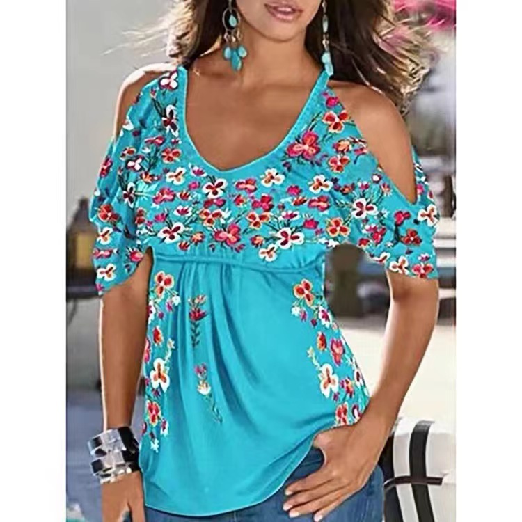 191g Weight Short Sleeve Sleeve Length Raglan Sleeve Sleeve Type Spandex, Polyester Fabric Type Long Top Length T-shirt Tops Type Holiday, Daily Occasion U Neck Neckline Slim Fit Type Printing Pattern Summer, Spring Season Printing Design Vacation, Ethnic Style Style T-shirt Short Sleeve Plus Size Tops Printing Vacation Ethnic Style Printing 6