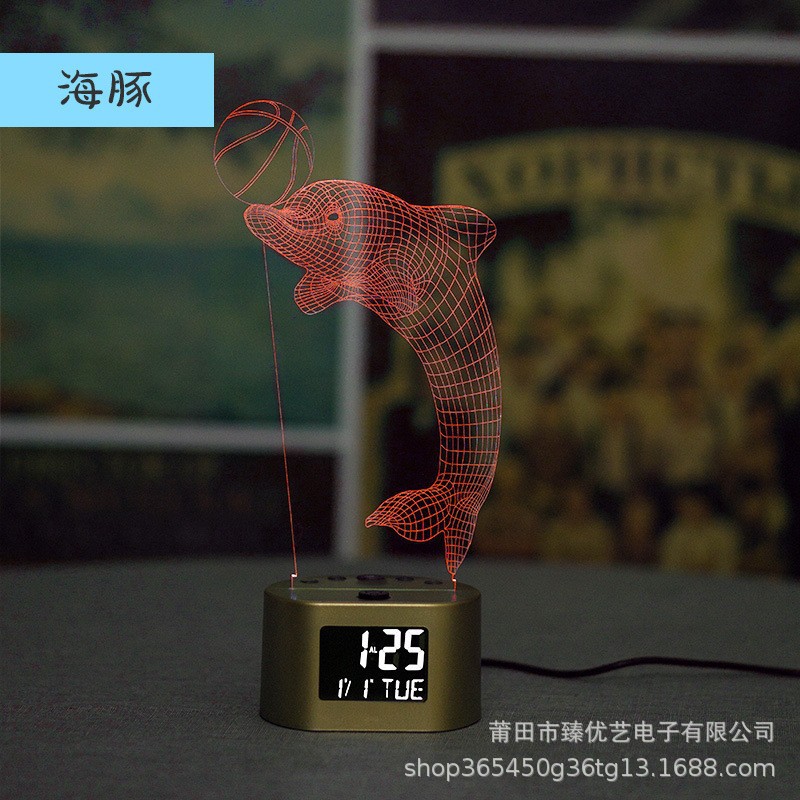 Reloj despertador infantil 3D creativo de venta caliente, luz nocturna multifunción, reloj electrónico de regalo, venta directa de fábrica
