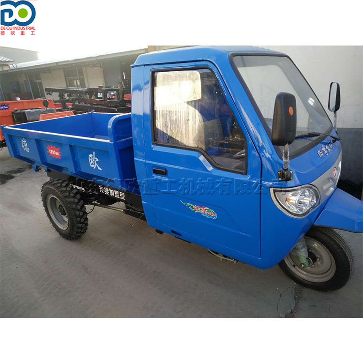 工程柴油三轮车 农用载重爬坡运输车 带棚液压后卸三马子 加重桥