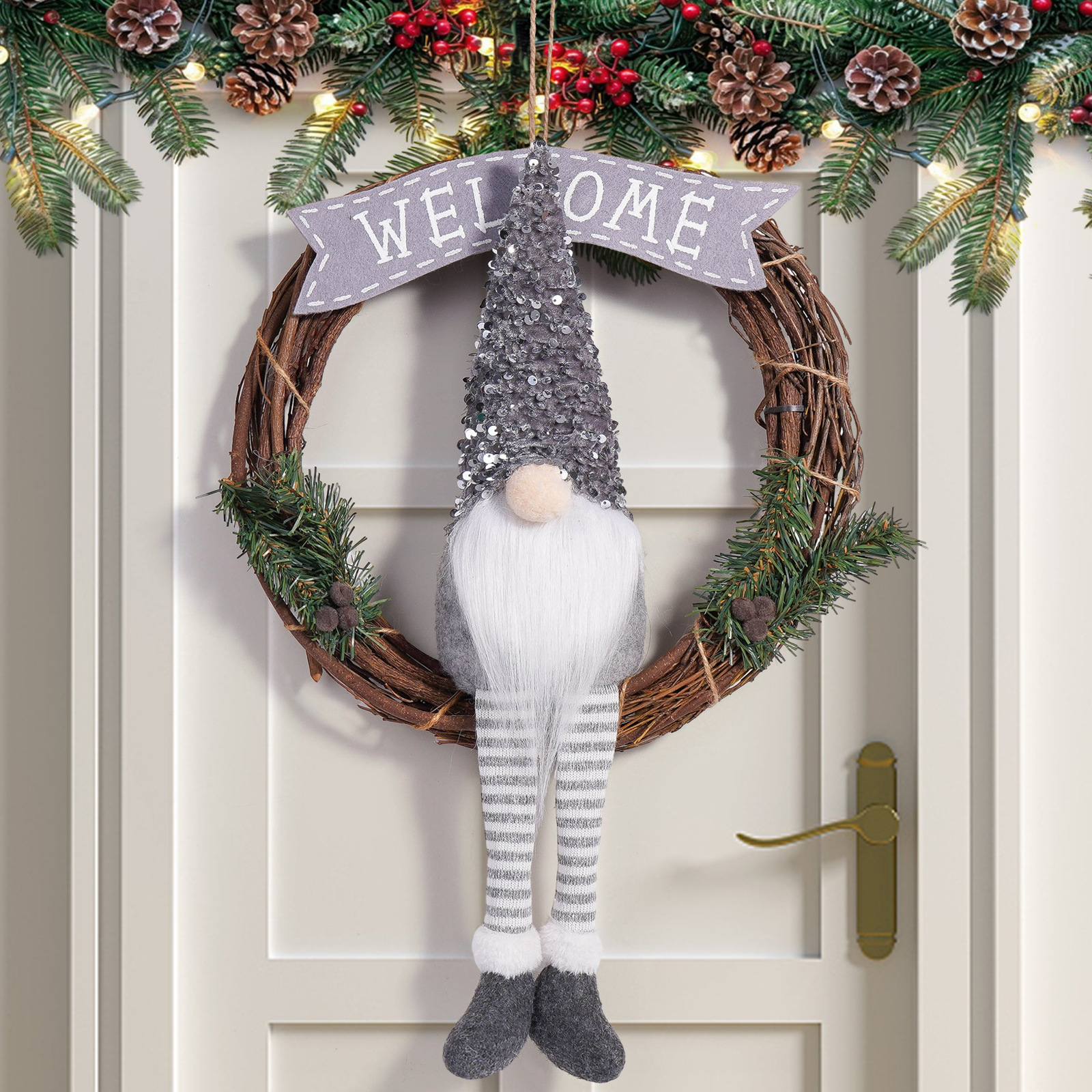 Navidad transfronteriza muñeca sin cara guirnaldas encantadora enana muñeca guirnaldas creativas decoraciones de guirnaldas colgantes de puertas