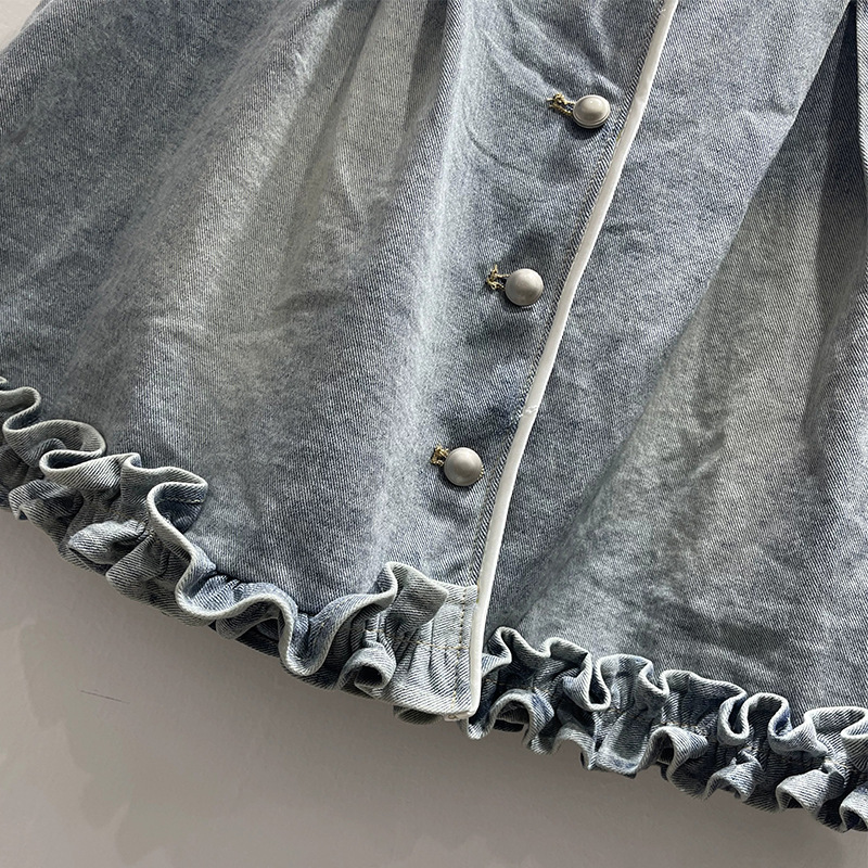 Estación europea 2026 otoño nuevos productos europeos vaqueros caballo clips de encaje retrógrado chaleco de cuello sin mangas marca de moda image 4