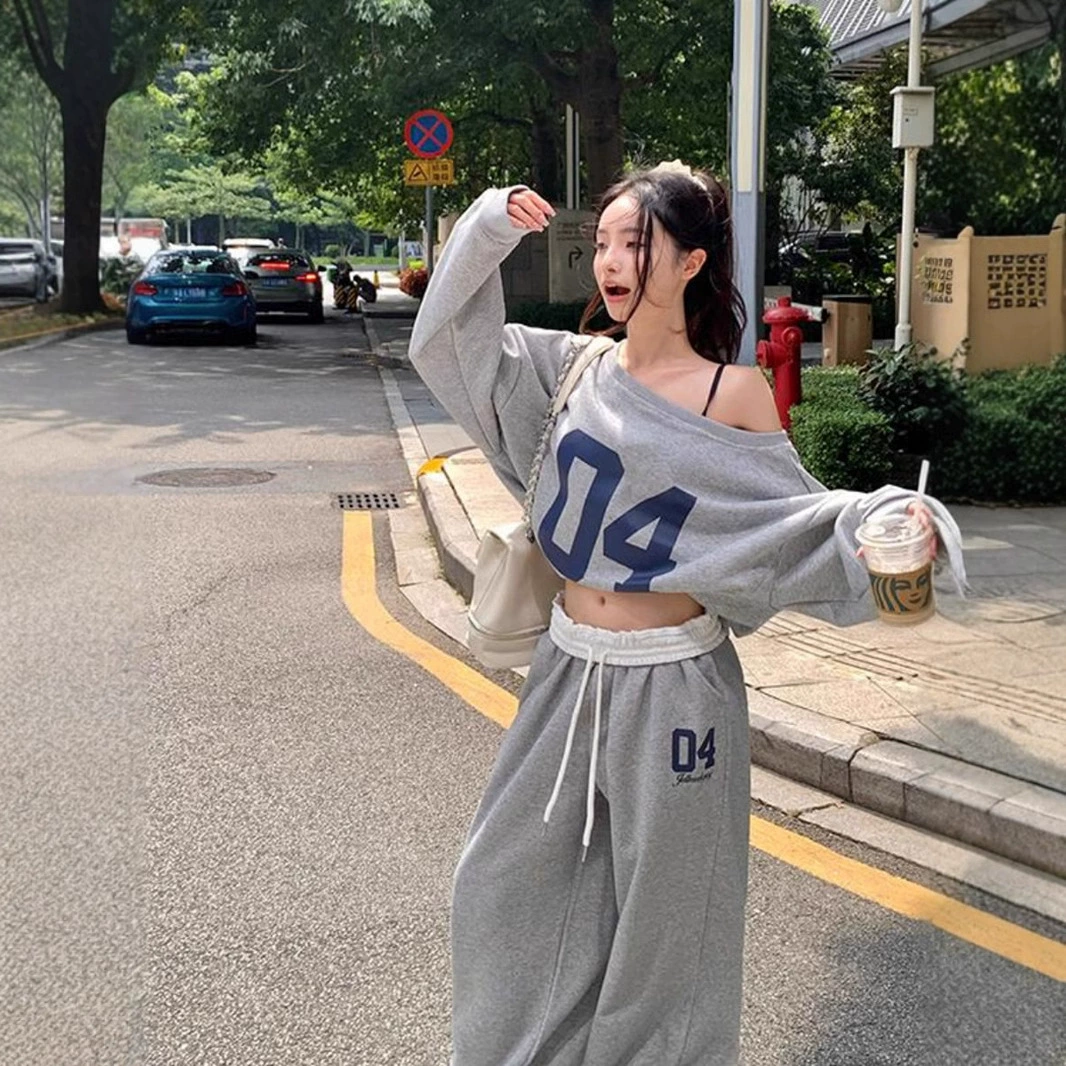 Retro autumn trousers, American style oversized fit, leisure high-waist pants (2 colors, S–2XL)
