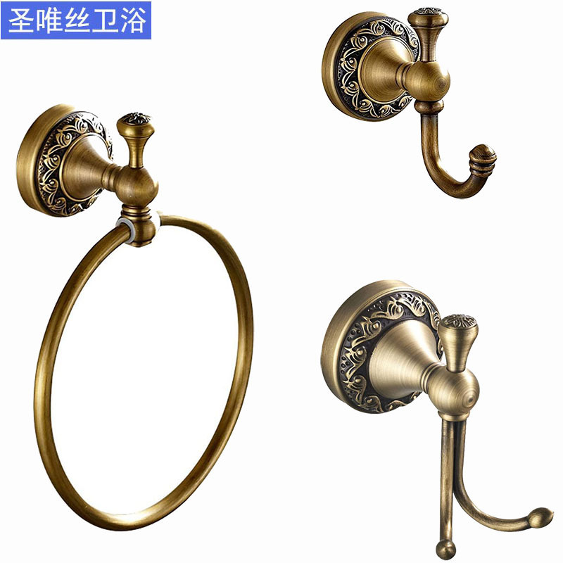 Bronze Vintage Antique Hook double hook towel ring pendant bathroom toilet cross-border factory wholesale one-piece delivery Bronze Vintage Antique Hook double hook towel ring pendant bathroom toilet cross-border factory wholesale one-piece delivery