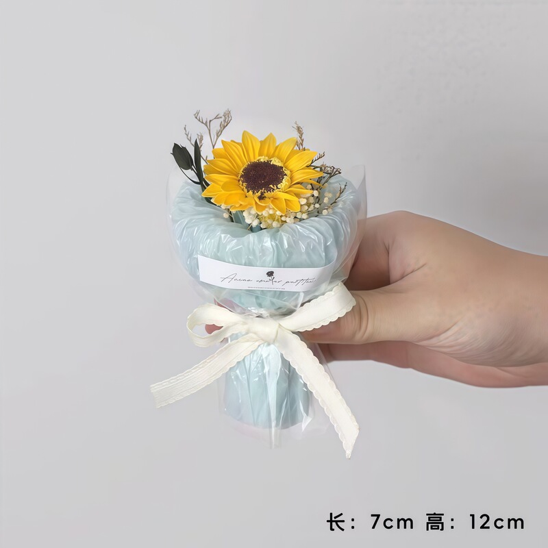 迷你口袋见面小花束玫瑰向日葵永生花伴手礼生日礼物装饰七夕节|undefined