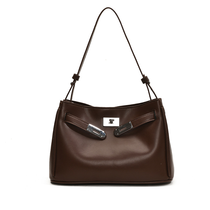 Viajando al trabajo, bolso de axila de gran capacidad para mujer 2024 invierno retro moda casual bolso de hombro coreano