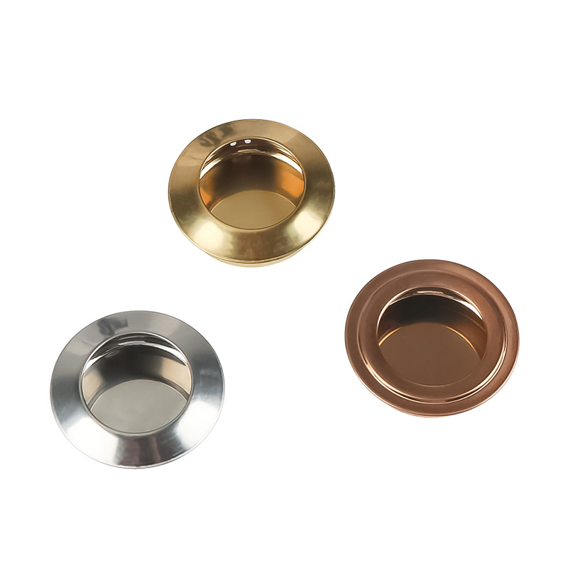 Built-in handle, hidden handle, modern simple slotted handle, kitchen sliding cabinet door, round buckle handle