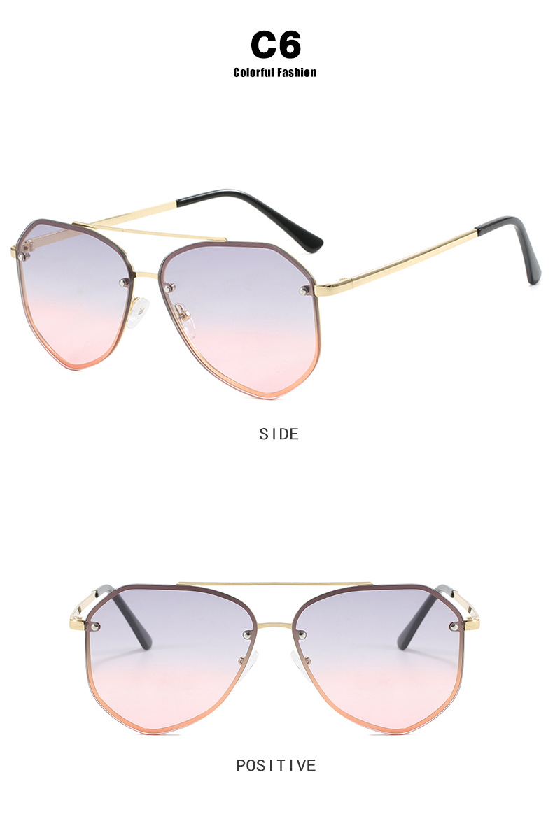 60g Weight Frameless Glasses Structure Sunglasses Classification PC, UV400 Protection Lens Material toad glasses Glasses Style Travel, Fishing, Sun protection Occasion Solid Color Pattern All Seasons Season Women's Gender Personality, Punk, Street Style Personality Punk Street Solid Color PC UV400 Protection Toad Glasses Frameless Women's Sunglasses 9