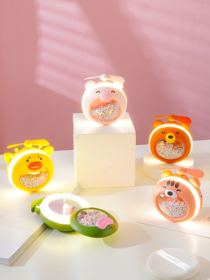 fashion LED fill-in light Adorable pet Beauty Mirror Mini USB Small fan Dream Bubble Beauty gift portable
