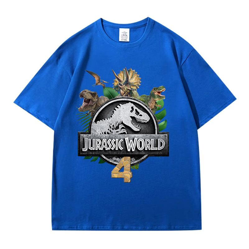 Jurassic Dinosaur Boys' Short-Sleeve Children's Birthday Number T-Shirt for Photo Shoots, Creating a Festive Atmosphere for Baby's Birthday, Suitable for Boys