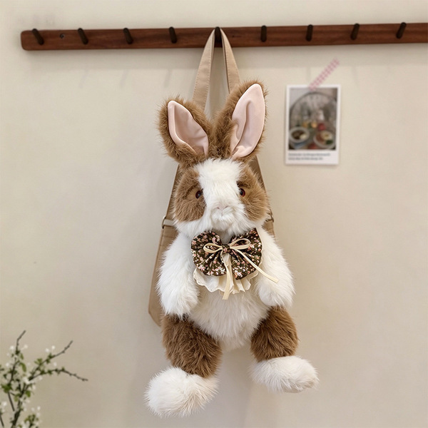 Realistic plush rabbit