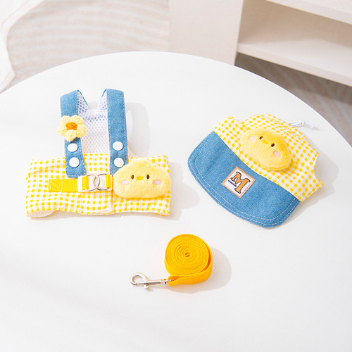 Pet Harness Back Harness Lead Rope for Cats and Dogs, Spring and Summer Outdoor Clothing for Cats and Dogs, Travel Gear, Pet Accessories