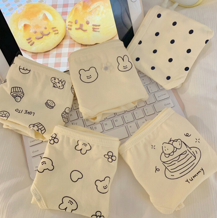 Thick milk shufulei ~ each one is cute Class A Baby Cotton girl mid waist breathable girl underwear pure cotton women