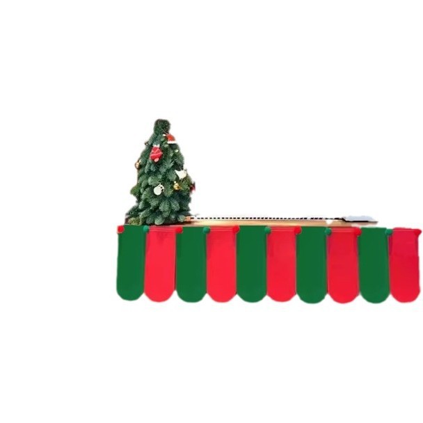 クリスマスの赤と緑の旗、ショッピングモールの店頭カーテン、窓の装飾、雰囲気のある背景、クロスボーダー限定|undefined