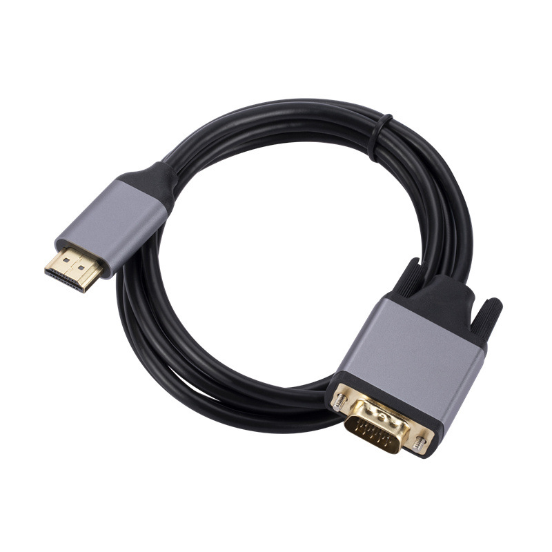 HDMI to VGA Adapter 1.8M High Definition Video Converter HDMI to VGA Cable with Audio and Power Supply