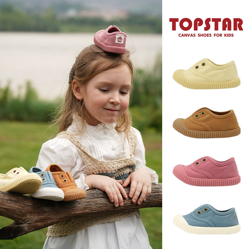 TOPSTAR2023 Осенняя новая детская парусиновая обувь на мягкой подошве Корейская версия детской обуви для детского сада поколение волос
