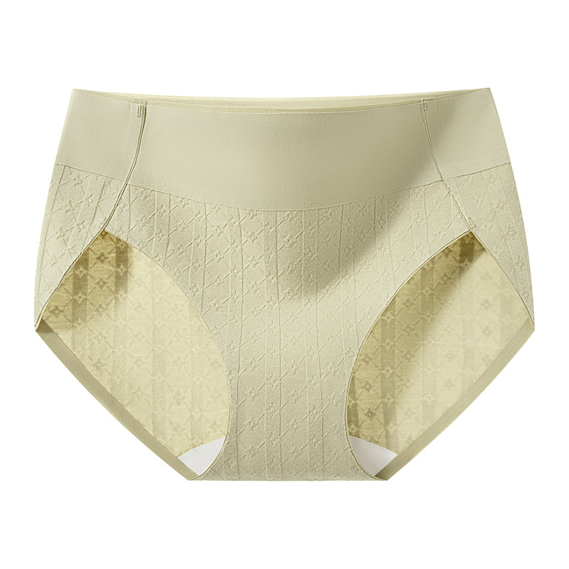 Ropa interior de mujer sin costuras de algodón puro 7A entrepierna de algodón antibacteriano jacquard nuevo estilo con horquilla alta y cintura media ropa interior antielástico de algodón de alta elasticidad