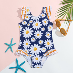 Children's swimsuit cross-border new style girls' one-piece swimsuit children's ruffled small fresh quick-drying hot spring vacation must-have