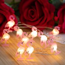 热销圣诞节铜线灯菠萝仙人掌披萨彩虹独角兽葡萄火烈鸟扣件造型彩