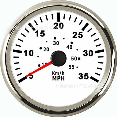 85mm Pointer-Type Barometric Speedometer 35Mph 55Mph 65Mph Universal Instrument for Boat Modification (automobile instrument) - silver-edge-white-background-0-35mph