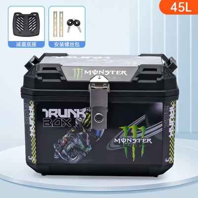 Durable, Universal Trunk for Various – Motorcycle trunk - 45l-green-devil-claw-shock-absorbing-base-stainless-steel-lock