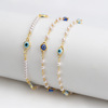 Ankle bracelet from pearl, fashionable beach chain, European style, simple and elegant design, wholesale