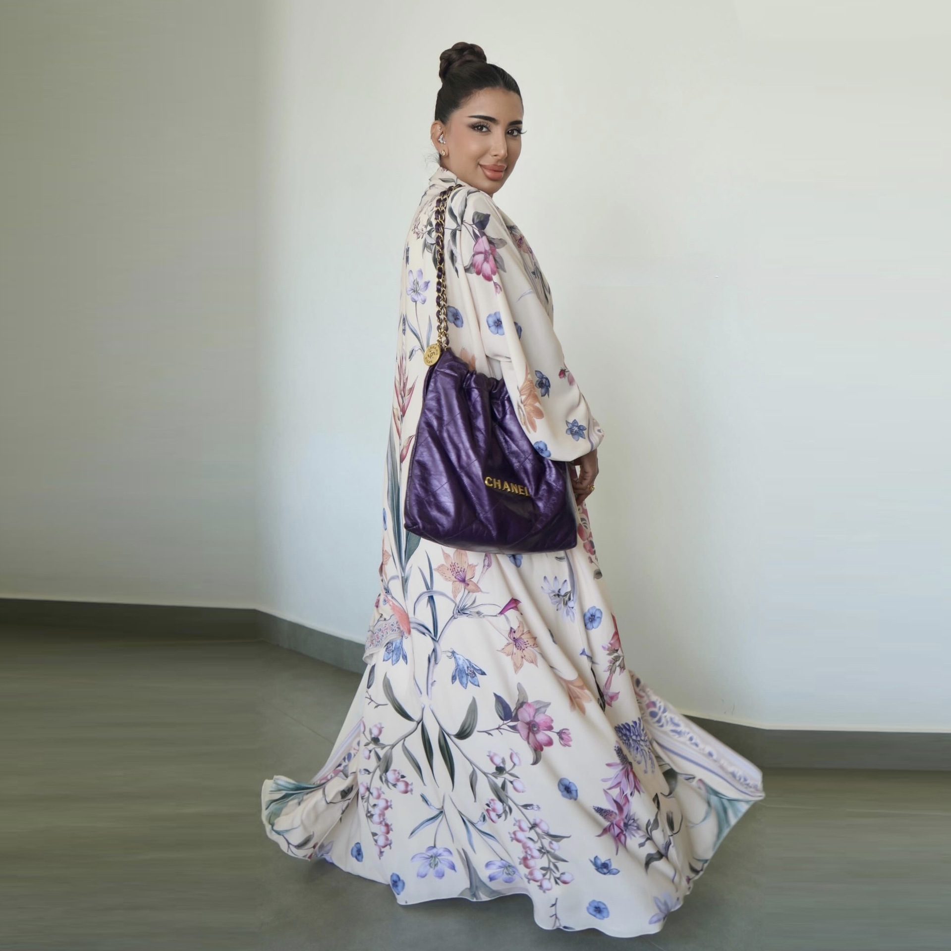 Cross-border Women's Fashion Printed Muslim Cardigan Robe, Middle Eastern Arab Dubai Outfit With Headscarf, Loose Fit_ecoleips.com