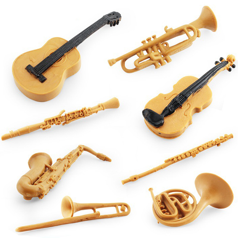 Transfronteriza simulación instrumento musical traje cuerno trombón Clarinete flauta saxofón violín guitarra modelo adornos estáticos