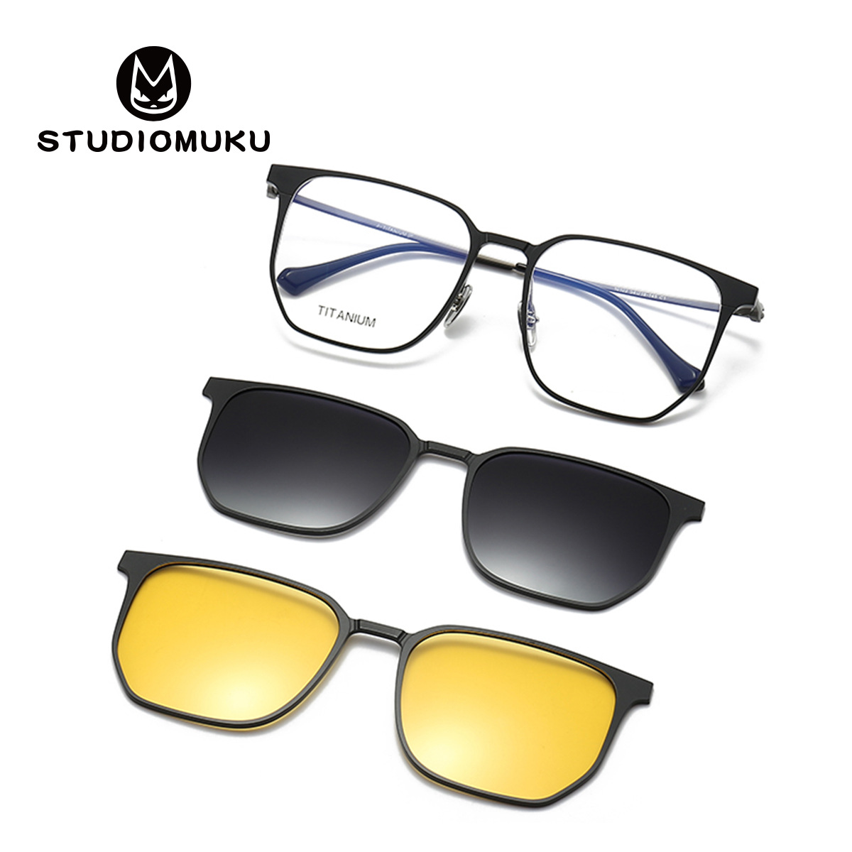 STUDIOMUKU gafas clásicas de negocios, marcos de gafas super grandes, marcos de gafas super guapo y super cool.
