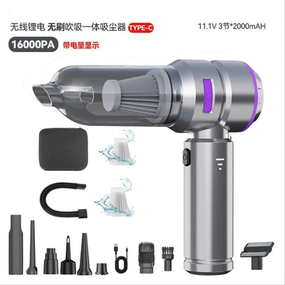 Tozsoranlar Charging, and Pumping, Suitable for Both Car - 121-brushless-three-speed-adjustment-6000-mah-2-filters-storage-bag-hose-silver-purple